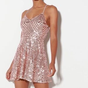 NWT Lulus Sequin Open Back Mini Dress
